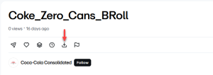Example screenshot instructing user to click the download icon after landing on Vimeo page.