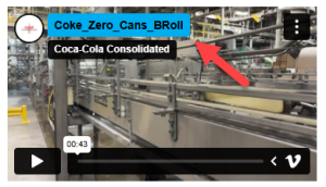 Example screenshot instructing user to click the video title, to open the Vimeo page.